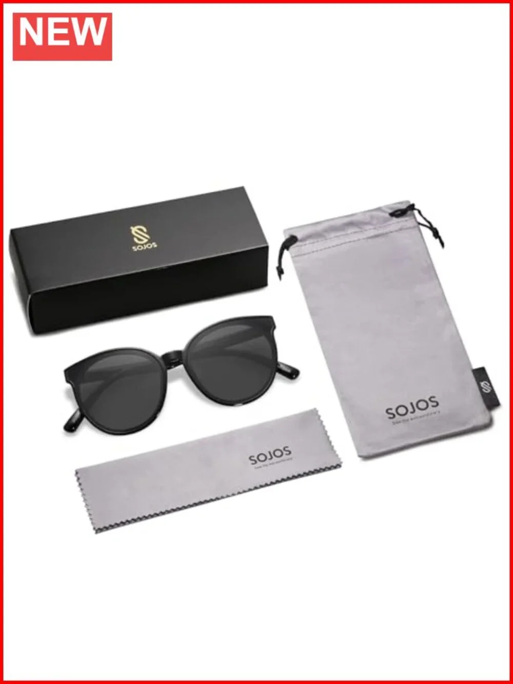 Vintage Oversized Round Sunglasses UV400 Protection Plastic Frame